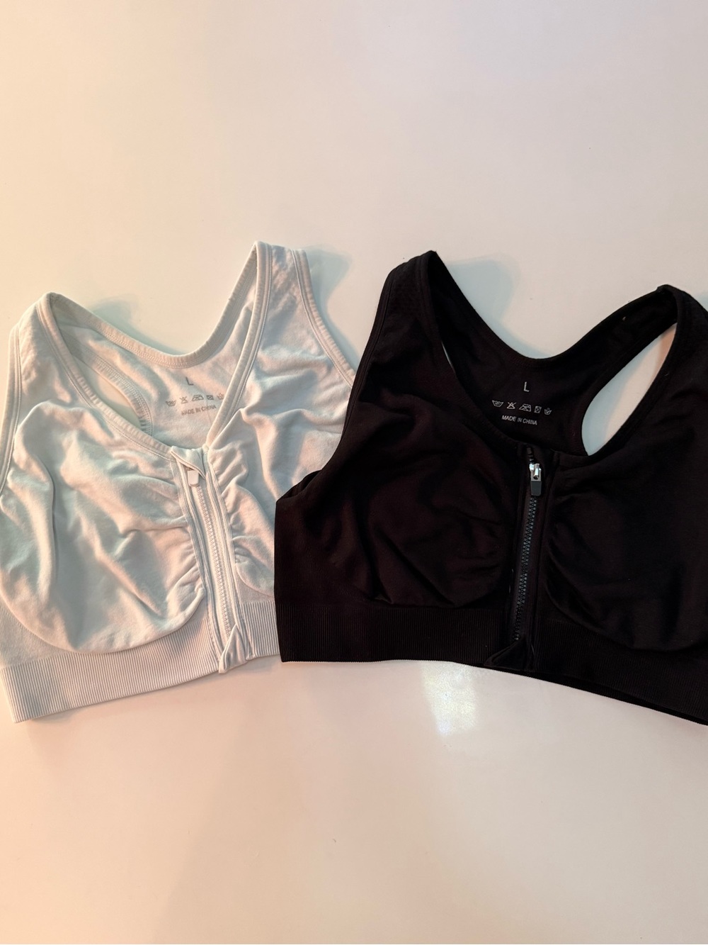 Supportive Zip Front-Closure Breast Augmentation Recovery Bras 2 Pk Sz Large